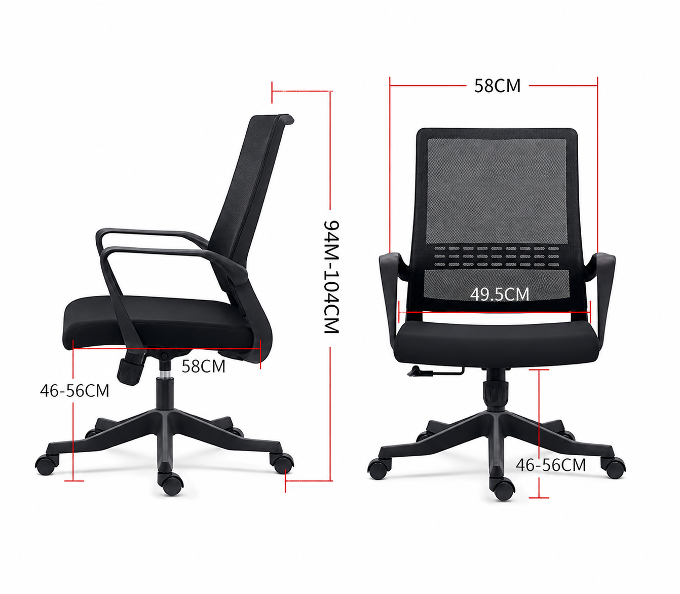 Ghế văn phòng lưng lưới BK B006D - Ảnh 6